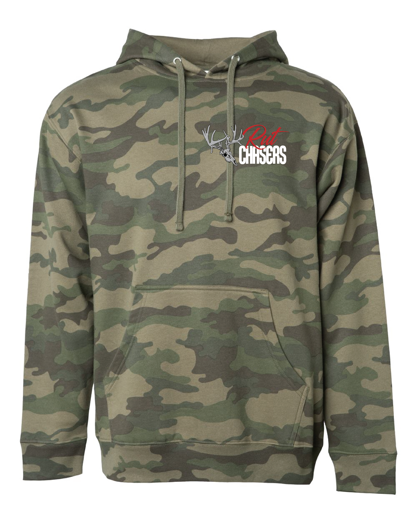 Rut Chaser Hoodie Left Chest with Back Logo